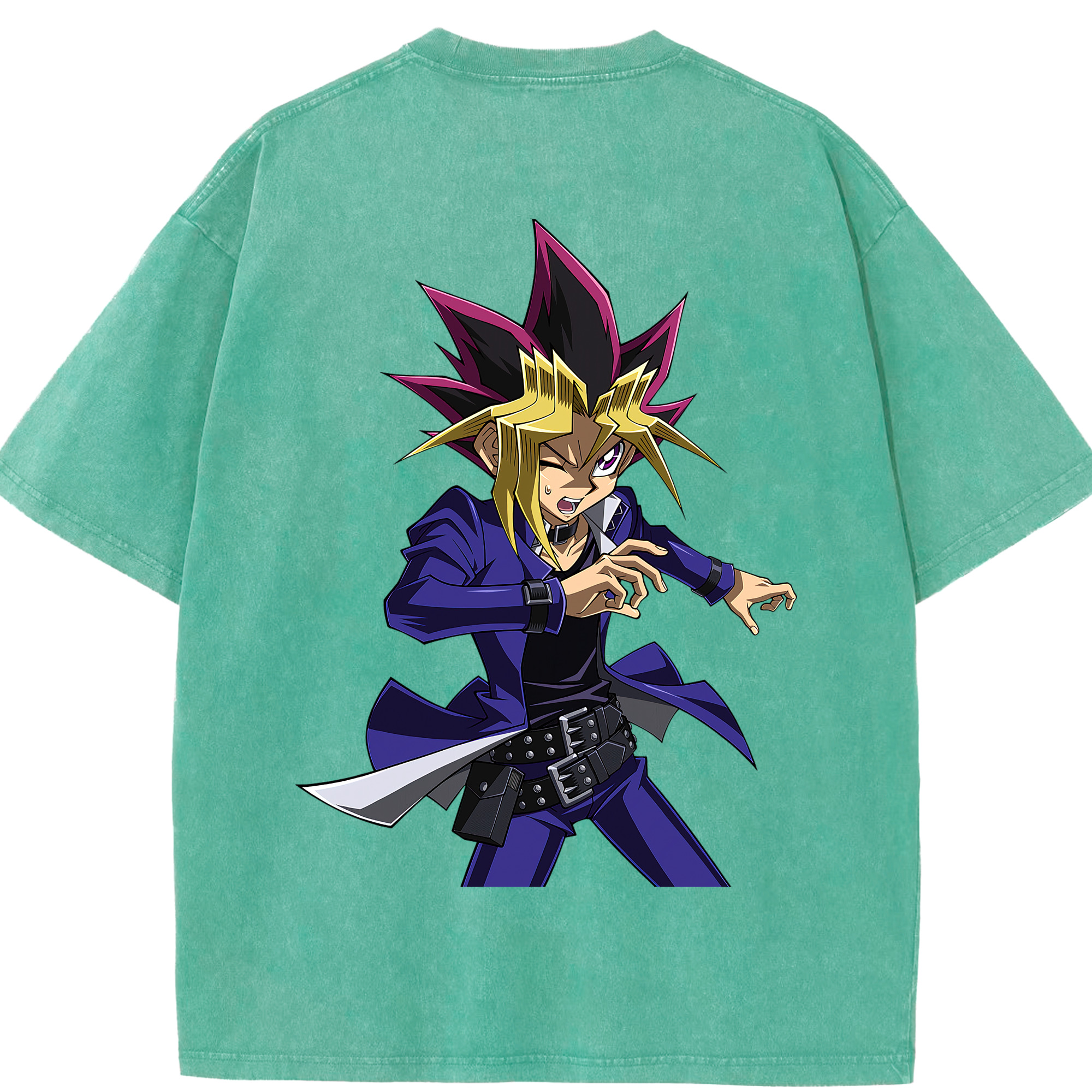 （画像用） 遊☆戯☆王 Yu-Gi-Oh! 綿100% ヴィンテージ風 半袖Tシャツ（背面プリント）